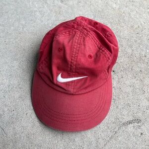 Nike Red Baseball Cap with White Swoosh